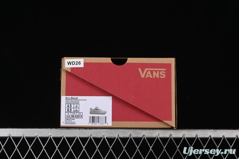 Vans Knu Skool Low Top Retro Casual Vulcanized Sneakers in Grey - VN000CRPBXC