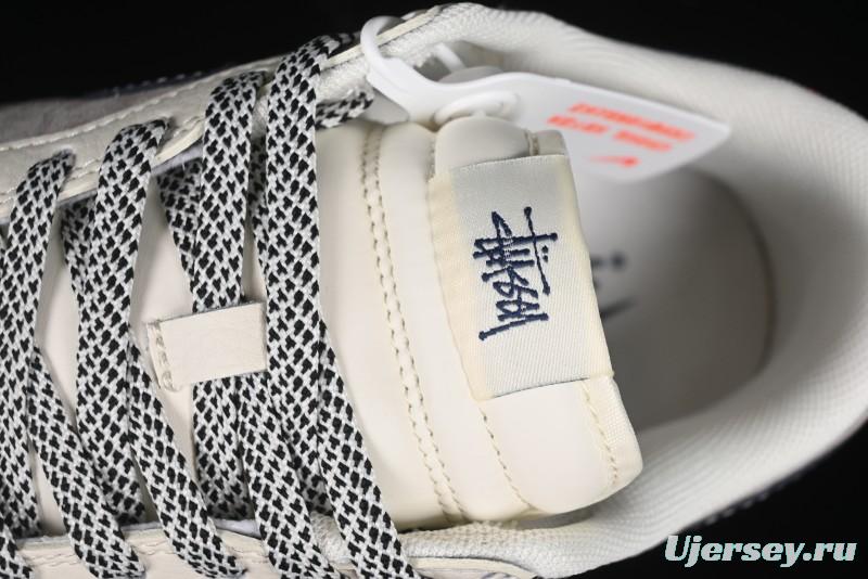 Nike SB Dunk Low Stussy Anniversary High-End Custom Sneakers with Blue Swoosh - SJ1089-003