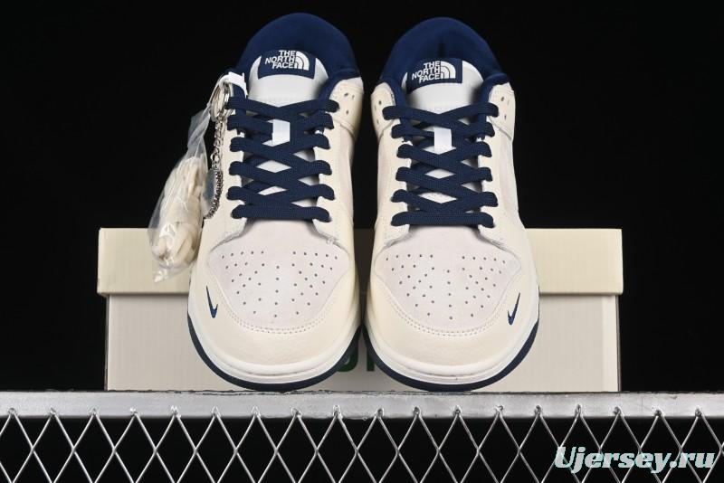 Nike SB Dunk Low The North Face Collaboration - Grey Pigskin White Swoosh Anniversary Custom Low-Top Casual Skate Shoes - KK1333-006