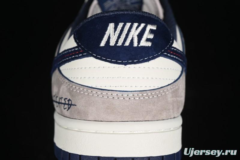 Nike SB Dunk Low UN Collaboration - Splatter Navy Swoosh Anniversary Custom Low-Top Casual Skate Shoes - DJ2024-041