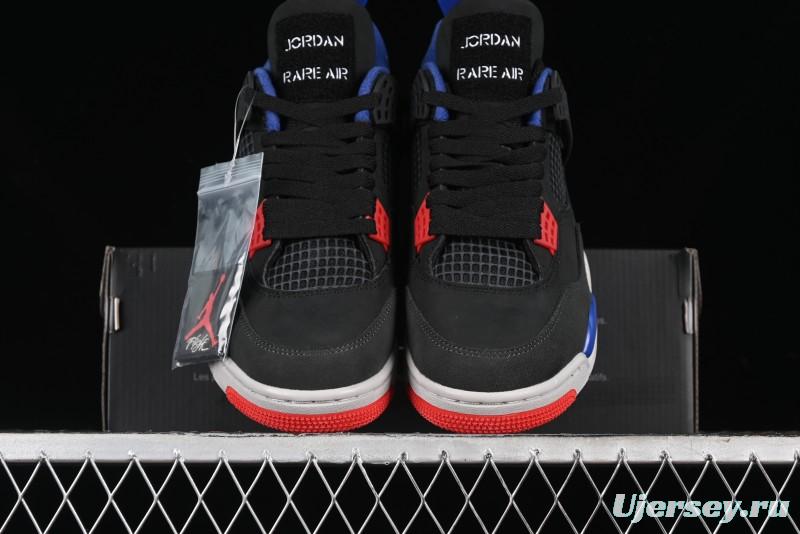 Nike Air Jordan 4 Retro Basketball Shoes in Black, Blue and Neutral Grey - FV5029-003
