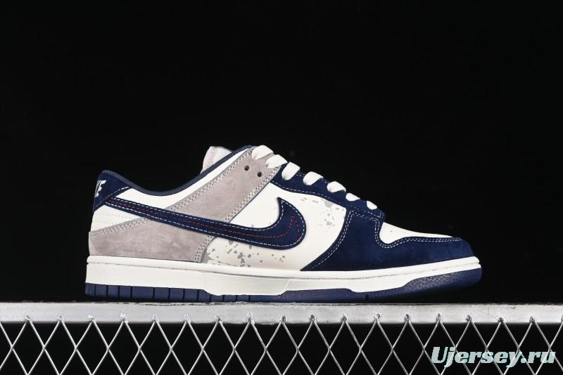 Nike SB Dunk Low UN Collaboration - Splatter Navy Swoosh Anniversary Custom Low-Top Casual Skate Shoes - DJ2024-041