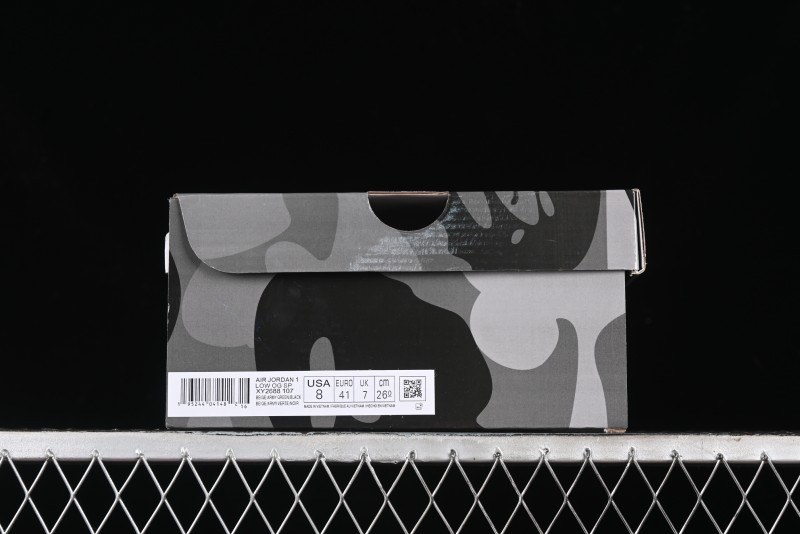 Nike Travis Scott x Fragment Design x Air Jordan 1 Low OG SP AJ1 Bape Collaboration - Jungle Green Low Top Casual Sneakers - XY2688-107