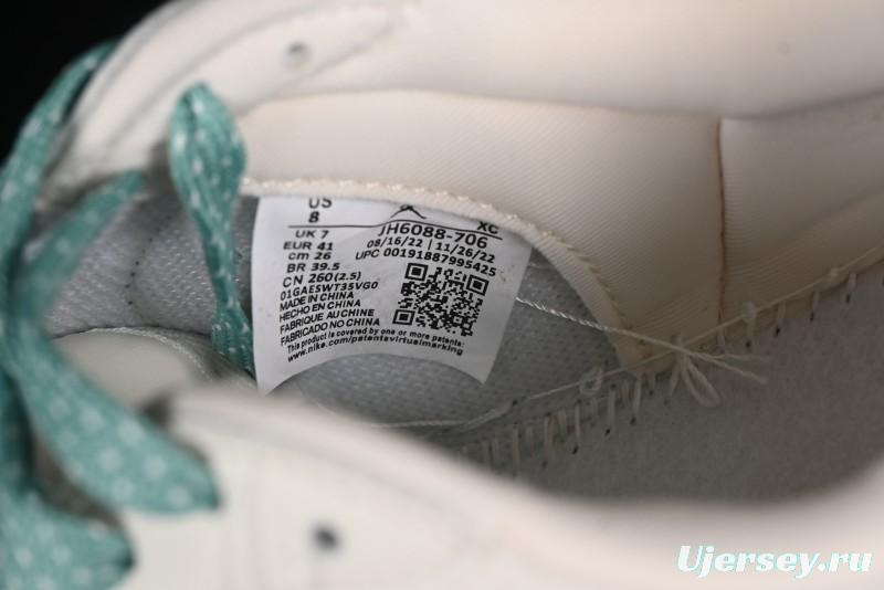 Nike Travis Scott x Fragment Design x Air Jordan 1 Low OG SP AJ1 Supreme Collaboration - Green Canvas Swoosh Low-Top Casual Sneakers - JH6088-706