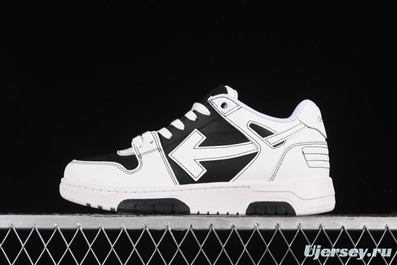Off-White Out Of Office Low-Top Fashion Sneakers in White Black - AJD4