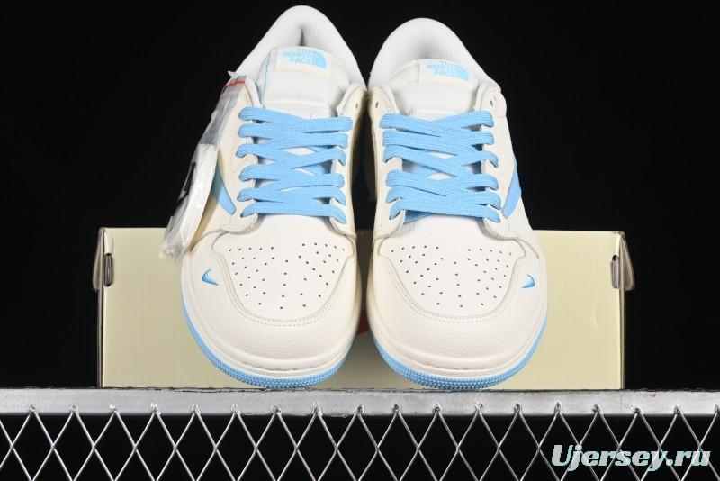 Nike Travis Scott x Fragment Design x Air Jordan 1 Low OG SP AJ1 Supreme North Face Collaboration - DIY1688-002