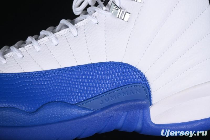 Nike Air Jordan 12 Retro Basketball Shoes in White and Blue - CT8013-140