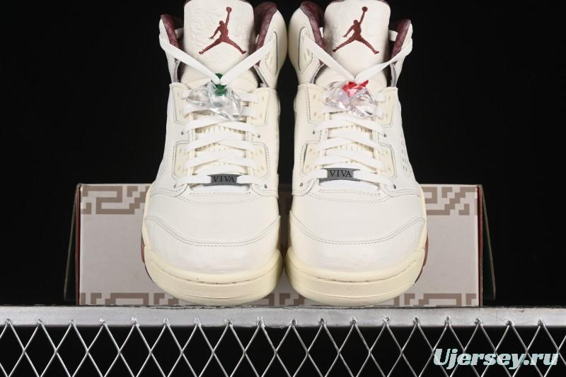 Nike Air Jordan 5 Retro "El Grito" Basketball Shoes with Mexican Flag Color Scheme - HF8833-100