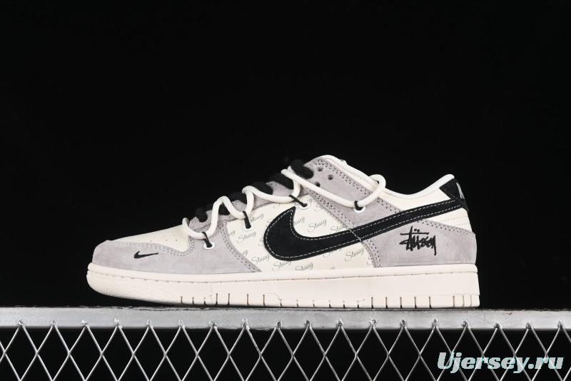 Nike SB Dunk Low Stussy Bandana Black Swoosh Anniversary Custom Low-Top Casual Skate Shoes - SJ2068-306