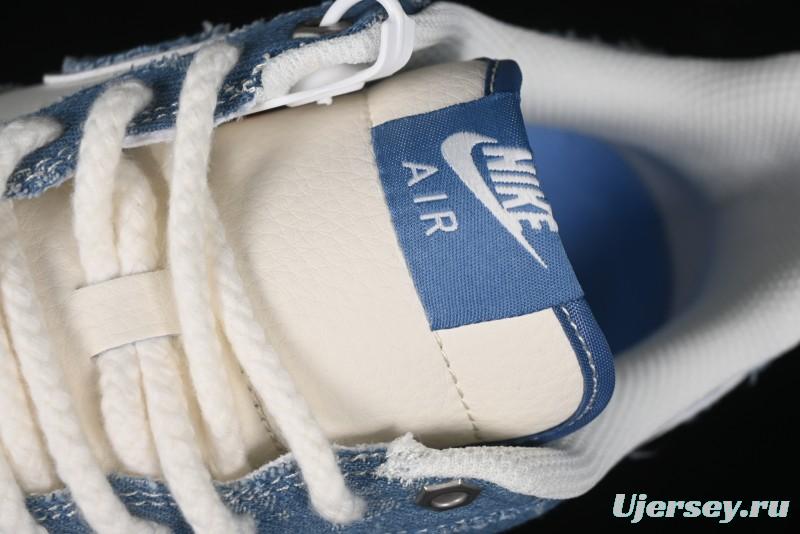 Nike Air Force 1 '07 Low Levi's Denim Collaboration - Light Blue Denim Low-Top Casual Sneakers - SJ6698-003