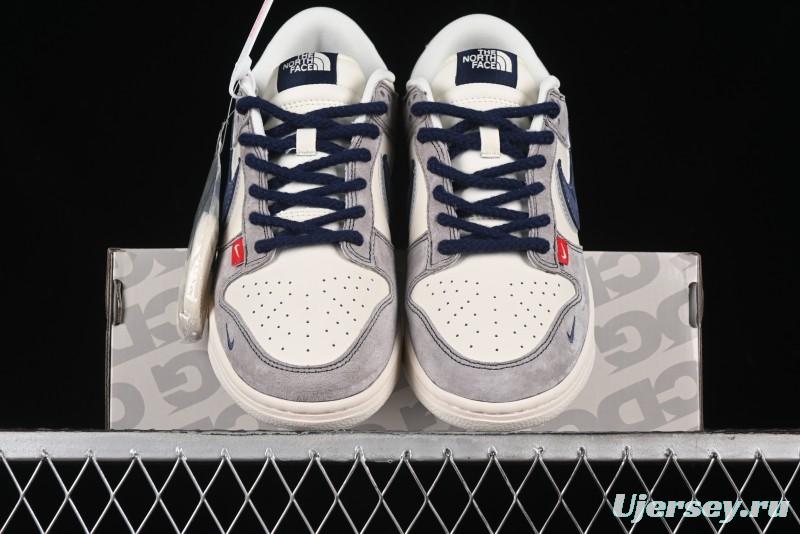 Nike SB Dunk Low The North Face Collaboration - Grey Pig Eight Blue Hook Anniversary High-End Custom Low-Top Casual Skate Shoes - SJ1089-010