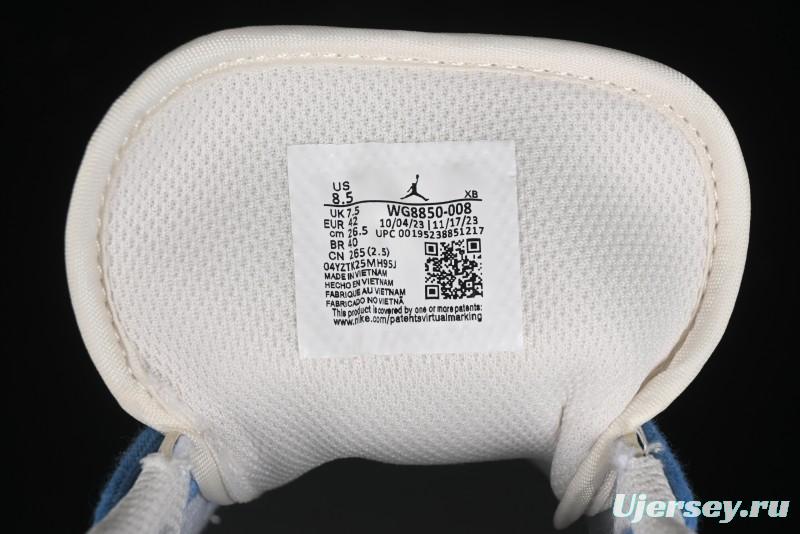 Nike Air Jordan 1 Low LV Collaboration - Light Blue Print Retro Basketball Shoes - WG8850-008