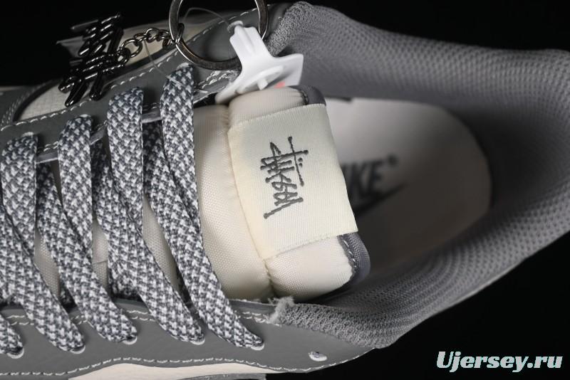Nike Air Force 1 '07 Low Stussy Collaboration - Premium Gray Low-Top Casual Sneakers - BB5353-512