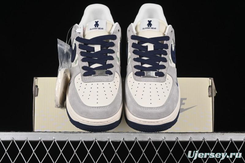 Nike Air Force 1 '07 Low Violent Bear Collaboration - Grey Blue Print Low-Top Casual Sneakers - SJ9188-001