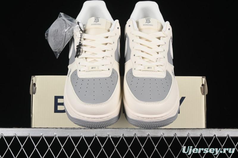 Nike Air Force 1 '07 Low Burberry Collaboration - Beige Grey Low-Top Casual Sneakers - BB8588-225