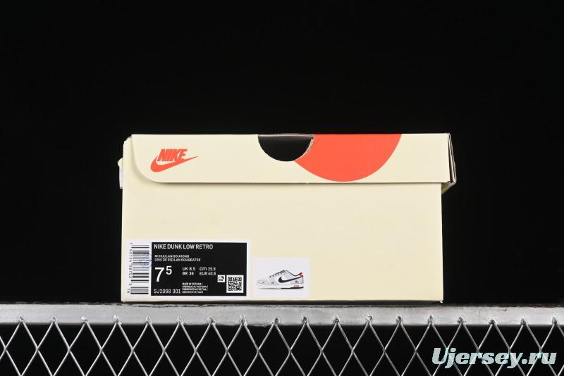 Nike SB Dunk Low Supreme x Stussy Triple Collaboration - Off White Navy Swoosh Anniversary Custom Low-Top Casual Sneakers - SJ2068-301