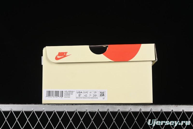 Nike Travis Scott x Fragment Design x Air Jordan 1 Low OG SP AJ1 Retro Sneakers - SJ2068-117