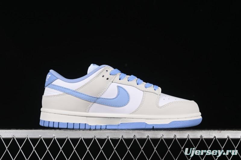 Nike SB Dunk Low Saint Laurent Series - White Grey Blue Swoosh Anniversary High-End Custom Low-Top Casual Sneakers - GF2409-168