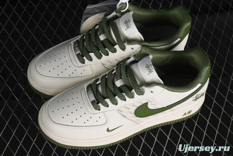 Nike Air Force 1'07 Low Stussy Collaboration - White Mint Green Low-Top Casual Sneakers - XZ3328-003