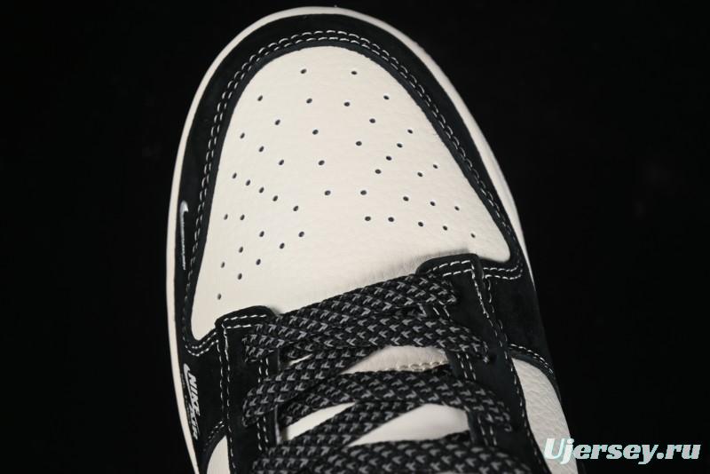 Nike SB Dunk Low SUP Collaboration - Black White Black Swoosh Anniversary Custom Low-Top Casual Skate Shoes - MM1089-020