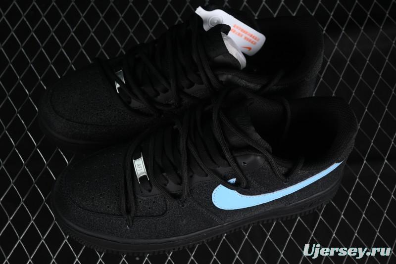 Nike Air Force 1 '07 Low Cleanfit Custom Official Bestseller Black Blue Starry Sky Full Diamond Casual Sneakers - ZH0316-042