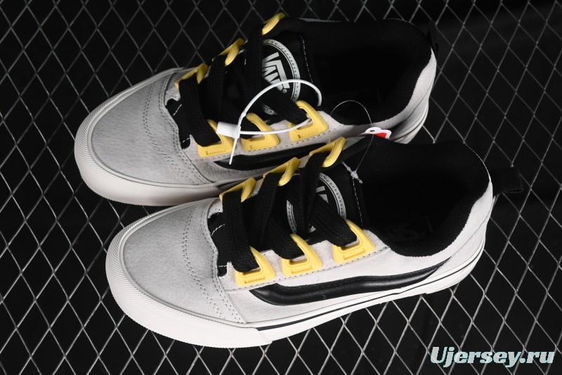 Vans Knu Skool Low Top Retro Casual Vulcanized Sneakers in Grey Black - VN000CZUVA3