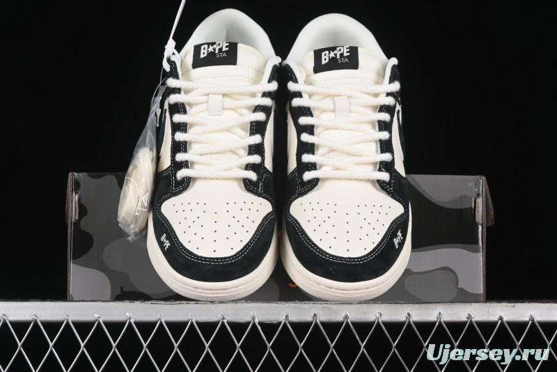Nike SB Dunk Low Supreme x Bape Collaboration Anniversary Edition Custom Low-Top Casual Sneakers - SJ1089-018