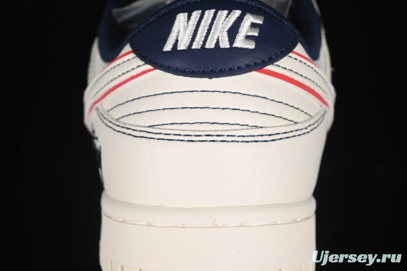 Nike SB Dunk Low Stussy Collaboration - Black Red Bunny Anniversary Custom Low-Top Casual Sneakers - XY1688-012