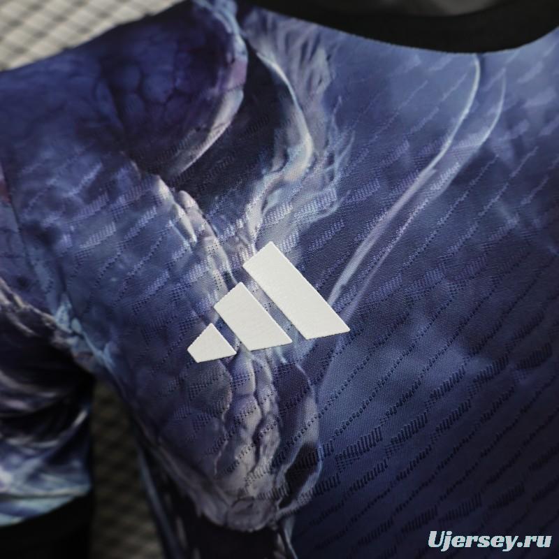 Player Version 2025 Japan NA ZHA Navy Blue with Dragon Jersey