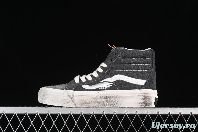Vans Notre Premium Sk8-Hi High-Top Skate Shoes with Striped Design and Washed Effect - VN000CR0RVN