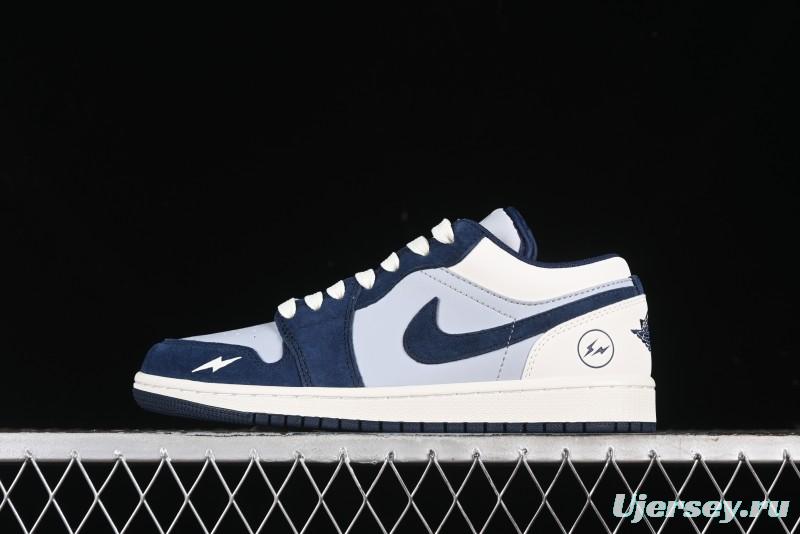 Nike Air Jordan 1 Low Retro Basketball Shoes in White Grey Blue - DC2024-026