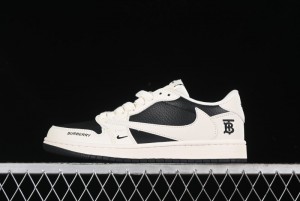 Nike Travis Scott x Fragment Design x Air Jordan 1 Low OG SP AJ1 Burberry Collaboration - BB6588-316