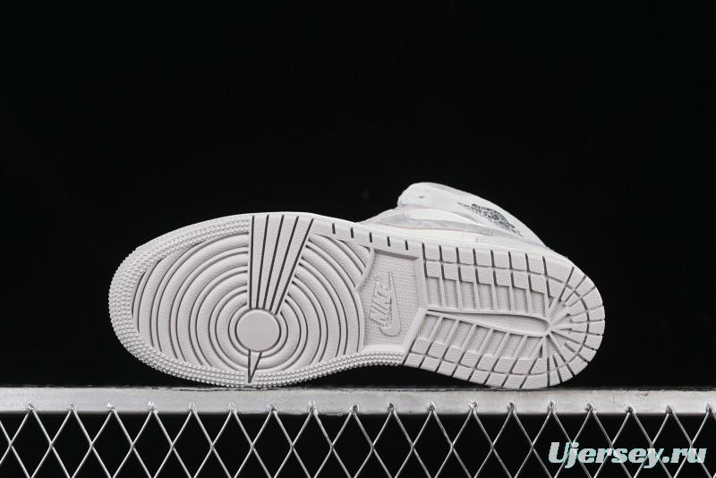 Nike Air Jordan 1 Mid AJ1 Basketball Shoes White Grey - FQ7720-002