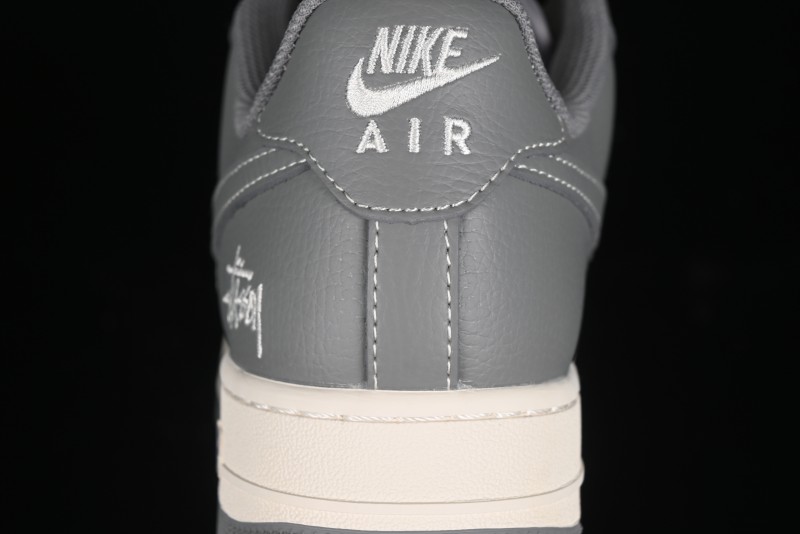 Nike Air Force 1 '07 Low Stussy Collaboration - Premium Gray Low-Top Casual Sneakers - BB5353-512