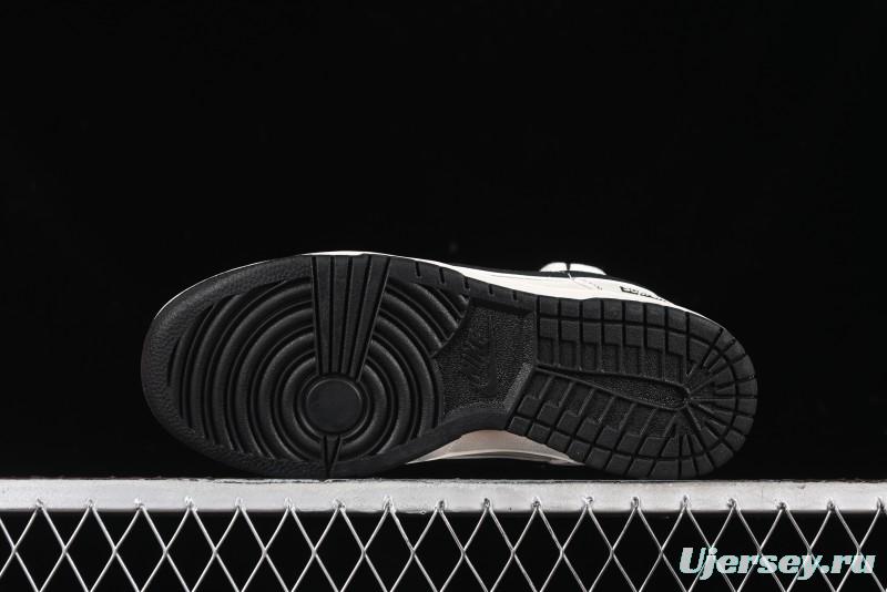 Nike SB Dunk Low Supreme Collaboration - Beige Black Mini Swoosh Anniversary Customized Low-Top Casual Skate Shoes - XX2025-566