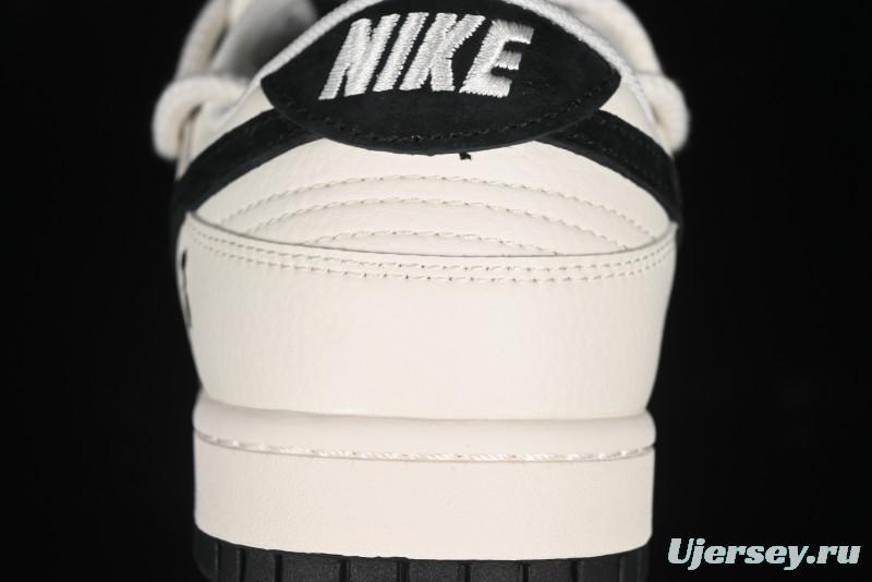 Nike SB Dunk Low Violent Bear Series - Lace-Up Beige with Black Swoosh Anniversary High-End Custom Low-Top Casual Sneakers - SJ2068-291