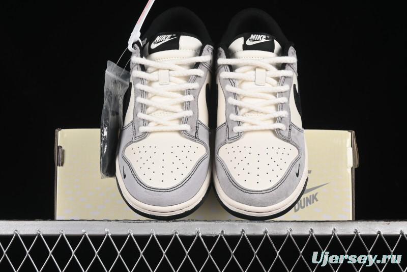 Nike SB Dunk Low KAWS Series - Grey White Black Swoosh Anniversary High-End Custom Low-Top Casual Skate Shoes - MM1089-015