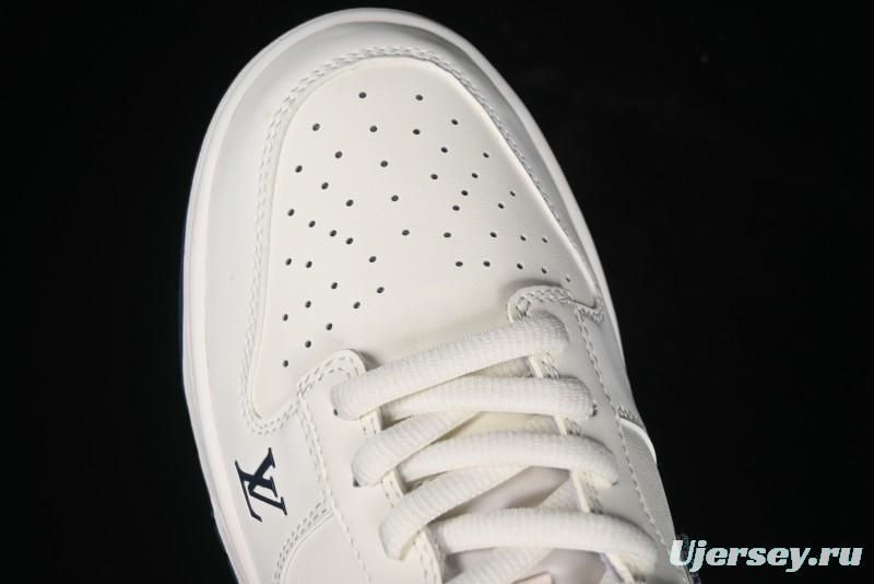 Nike SB Dunk Low LV Collaboration - Dark Blue Denim White Blue Swoosh Anniversary High-End Custom Low-Top Casual Sneakers - DJ2024-008