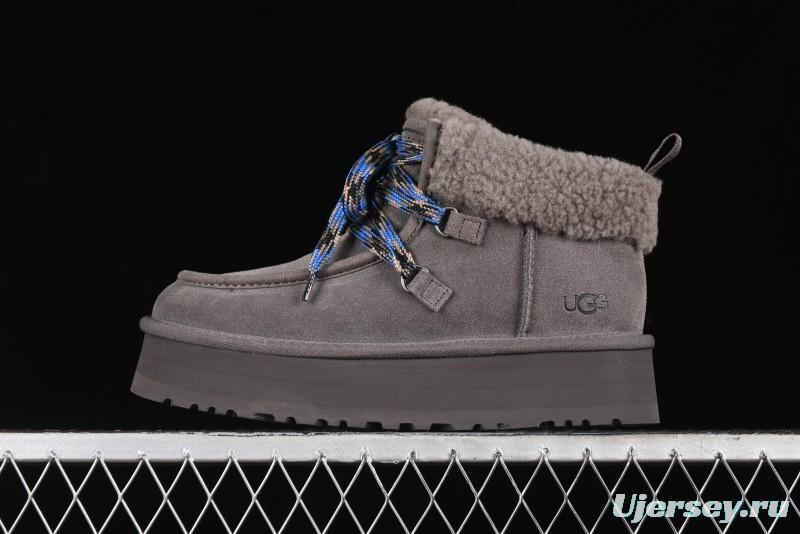 UGG Classic Mini II Fur Lace-Up Platform Mini Boots with Treadlite Outsole - 1143954