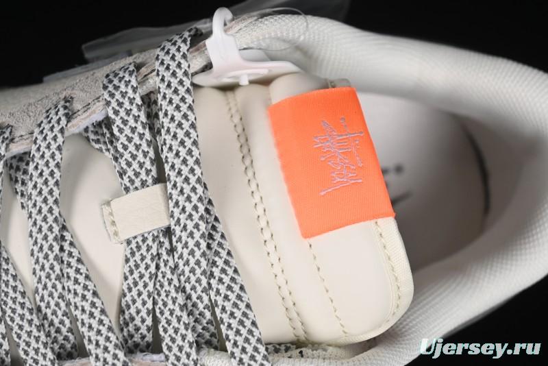 Nike SB Dunk Low Stussy Collaboration Patch Grey White Dark Grey Swoosh Anniversary Custom Low-Top Casual Skate Shoes - MM1089-024