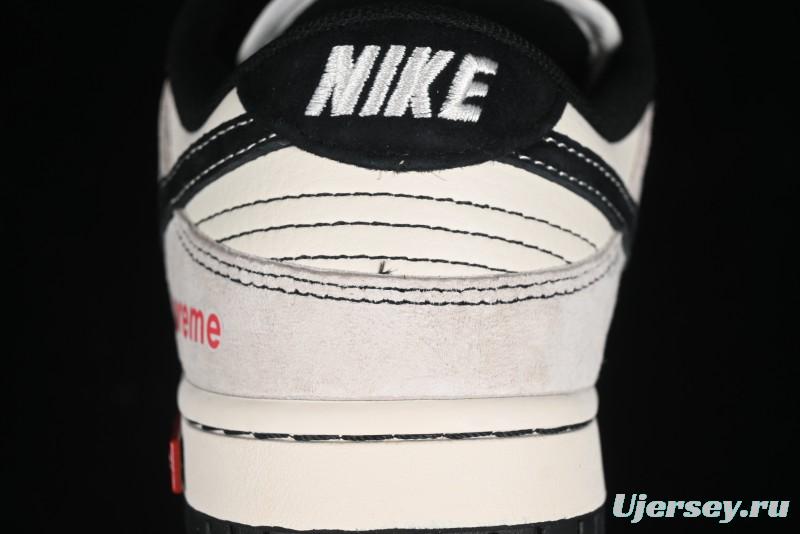 Nike SB Dunk Low SUP Collaboration - Gray White Black Swoosh Anniversary High-End Custom Low-Top Casual Skate Shoes - MM1089-019