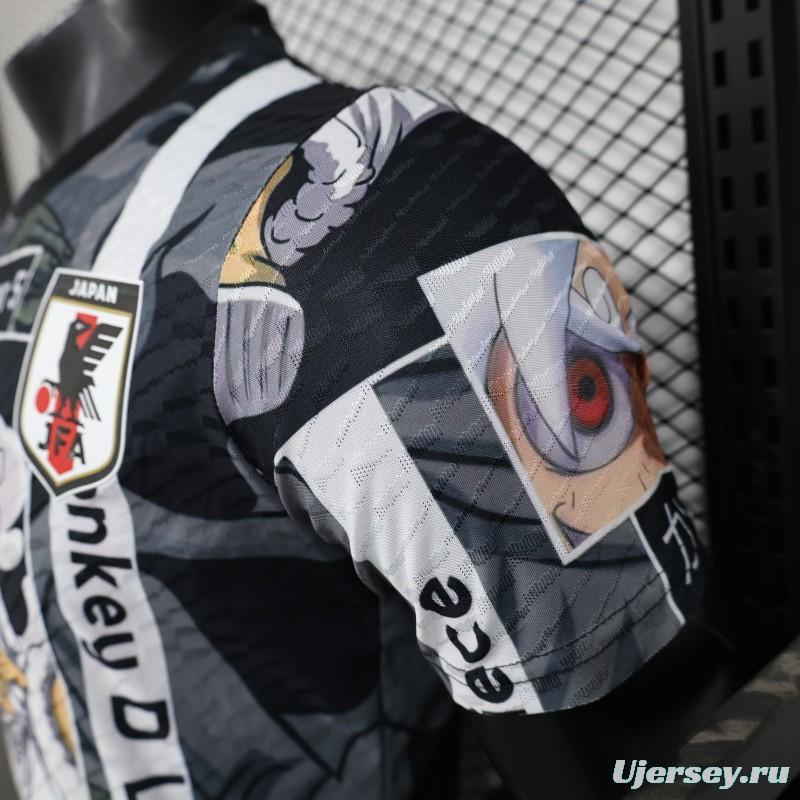 Player Version 2025 Japan National Team Black with One Piece Gear 5 Luffy Design Jersey