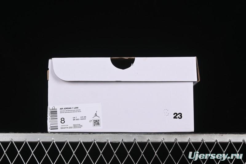 Nike Air Jordan 1 Low AJ1 White Tan Low-Top Casual Sneakers - DC0774-202