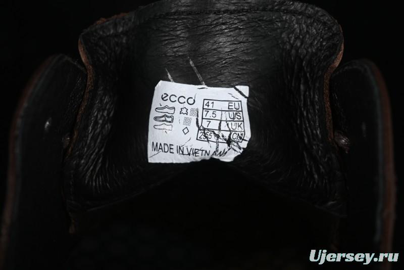 ECCO Block Derby Round Toe Genuine Leather Brogue Dress Shoes - 63667201002