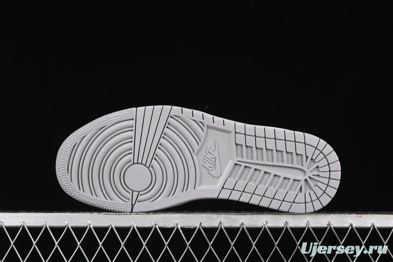 Nike Travis Scott x Fragment Design x Air Jordan 1 Low OG SP AJ1 Bape Collaboration - Moon Shadow Grey Low Top Casual Sneakers BB6511-625