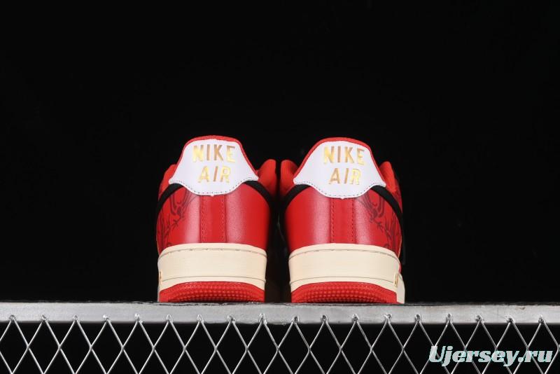 Nike Air Force 1 '07 Low Custom Wedding Sneakers with Chinese Style Elements - FN7439-133