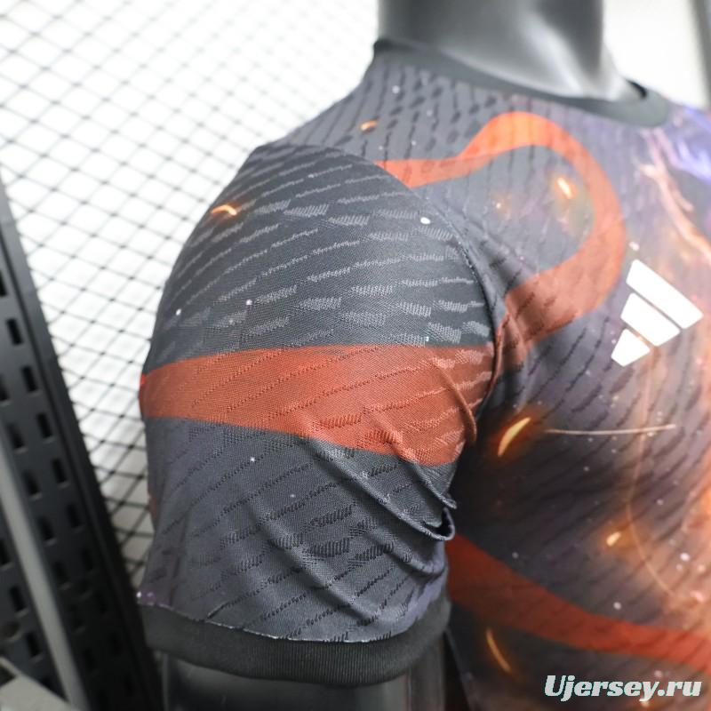 Player Version 2025 Japan NA ZHA Black with Fire & Ice Warrior Jersey