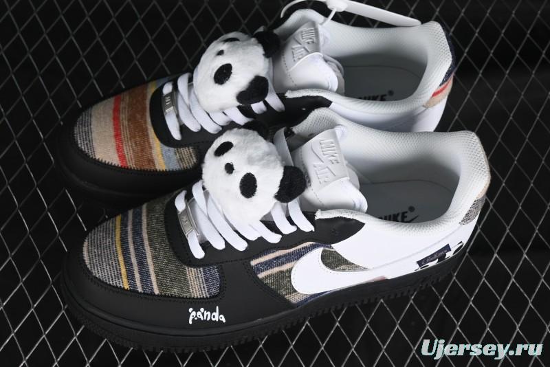 Nike Air Force 1 '07 Low Casual Sneakers with Lazy Panda Design - CW1188-768