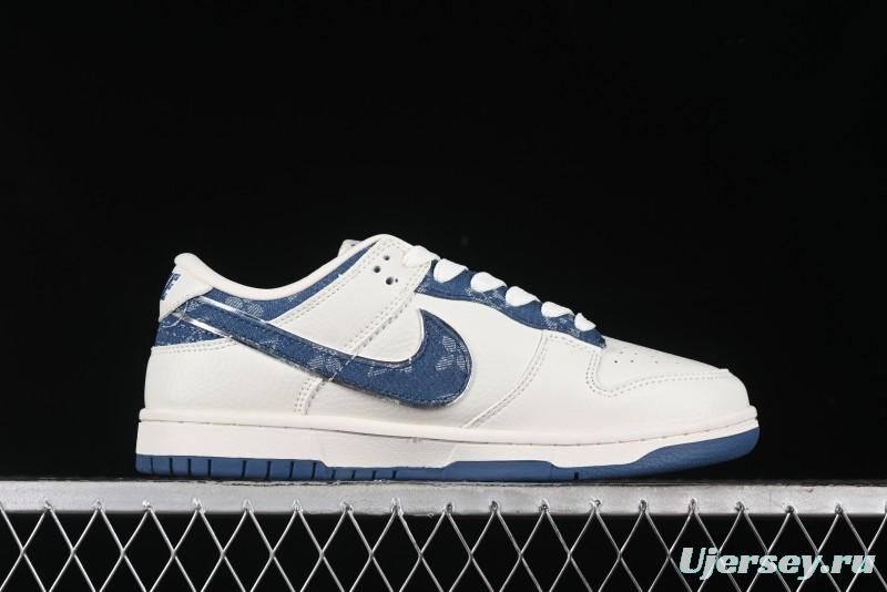 Nike SB Dunk Low LV Collaboration - Light Blue Denim Hook Anniversary High-End Custom Low-Top Casual Skate Shoes - JH8310-955