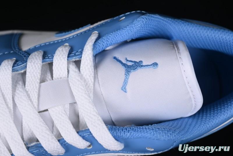 Nike Air Jordan 1 Low AJ1 Patent Leather Blue Casual Sneakers - FZ2138-114